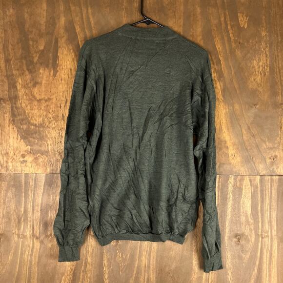 Bachrach Mens Sweater Green Crew Neck 100% Extra Fine Merino Wool Long Sleeve M - Picture 10 of 12